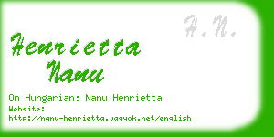henrietta nanu business card